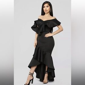 Women’s Fashion Nova Blossom Through Ruffle Dress Black Size 3X - NWT